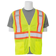Erb Safety Safety Vest, Contrasting, Mesh, Class 3, S383P, Hi-Viz Lime, 6X 62172